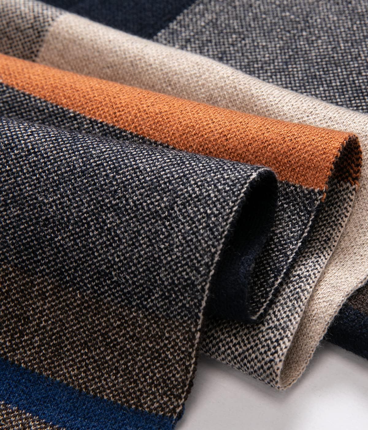 Villand Australian Merino Wool Tartan Knitted Scarf for Men, Plaid Winter Warm Thick Soft Neckwear with Gift Box - Image 6